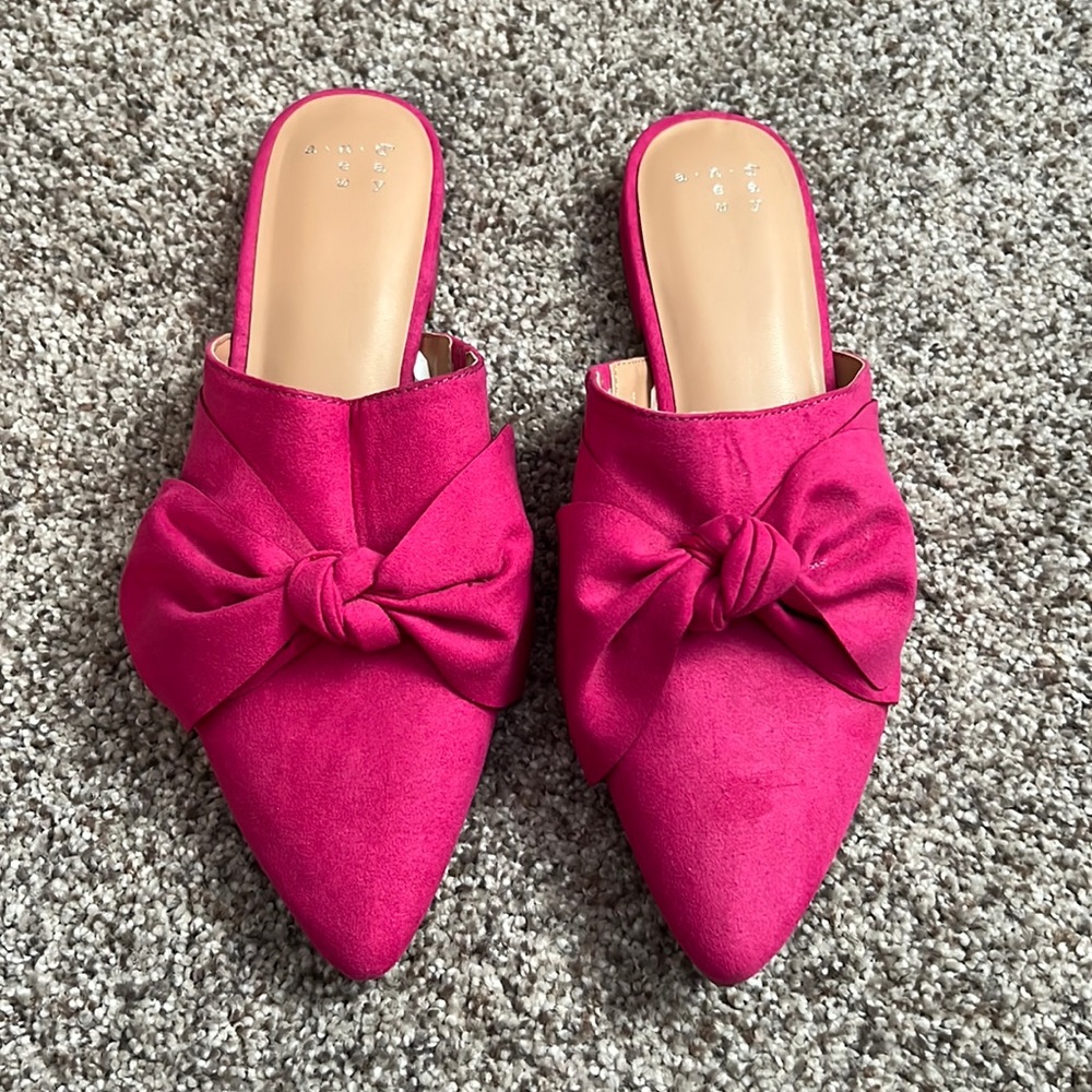 Pink Bow Mules